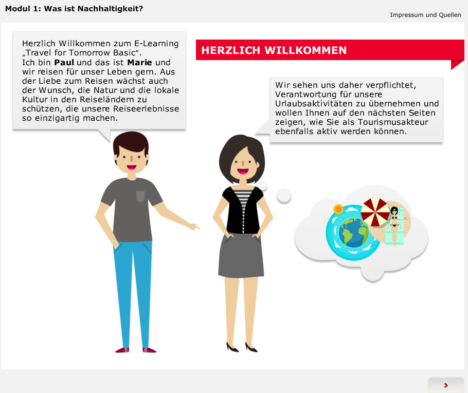 Ein Screenshot von der Titelseite des E-Learnings.