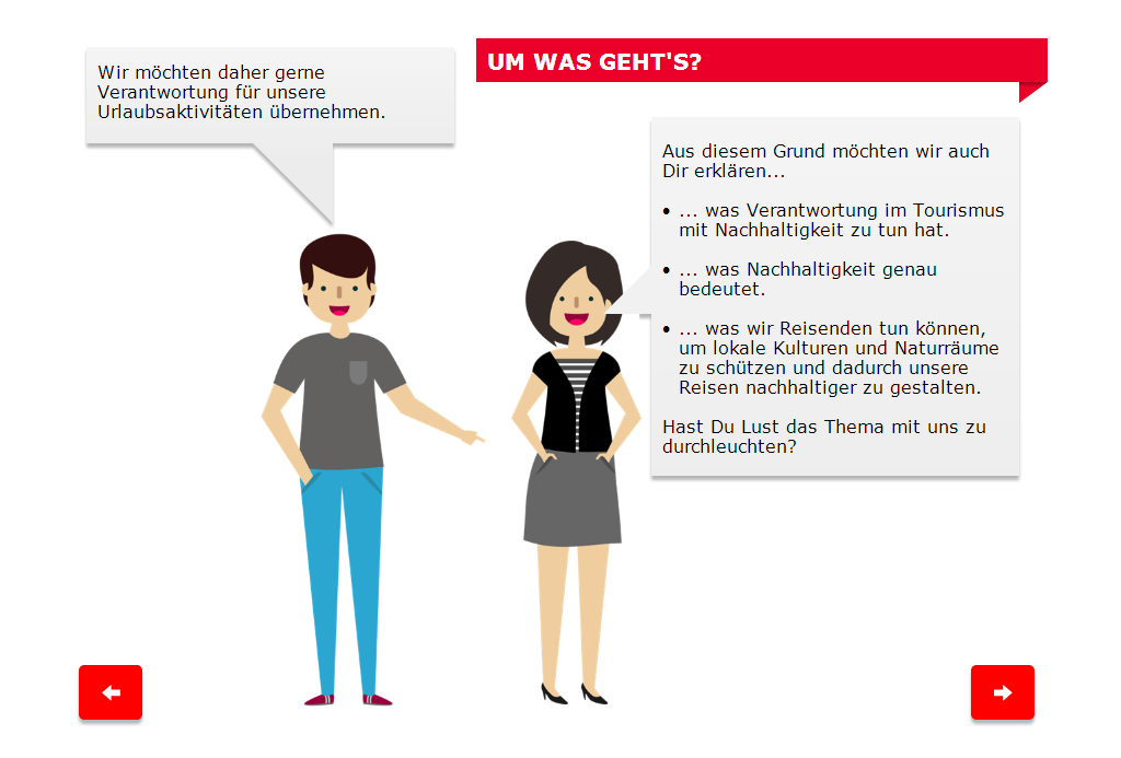 Paul und Marie stellen die Inhalte des Wissensmoduls vor